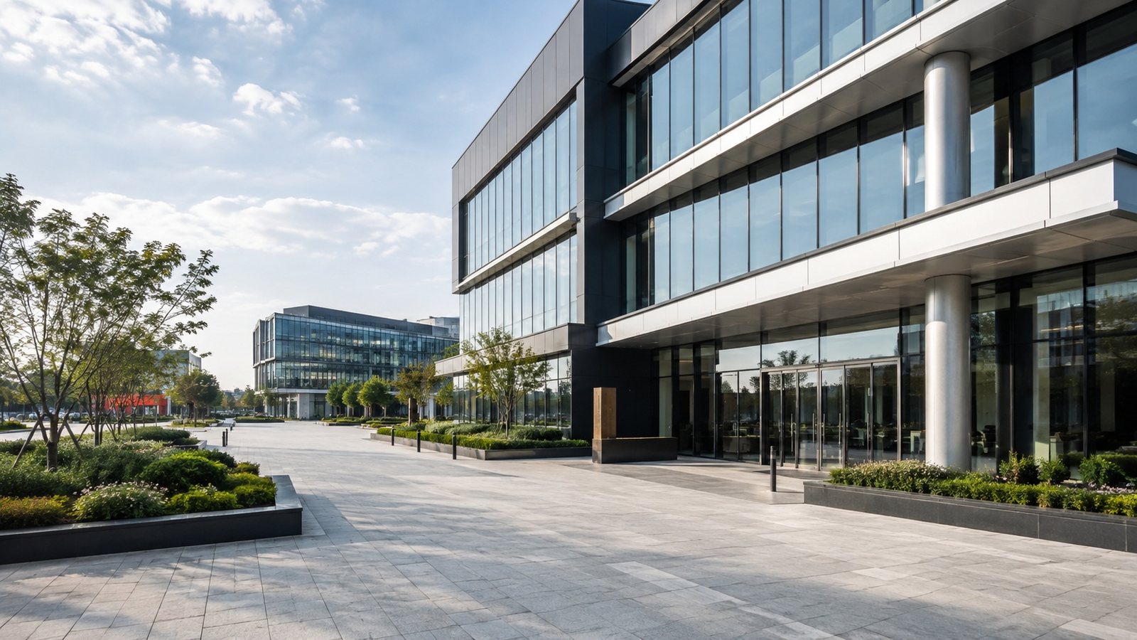 Modern commercial office building exterior